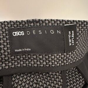 ASOS DESIGN Men’s Tall Black and Gray Patterned Pants